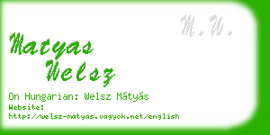 matyas welsz business card