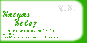 matyas welsz business card